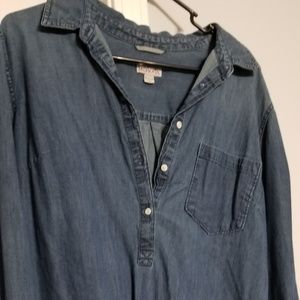 Chambray tunic shirt